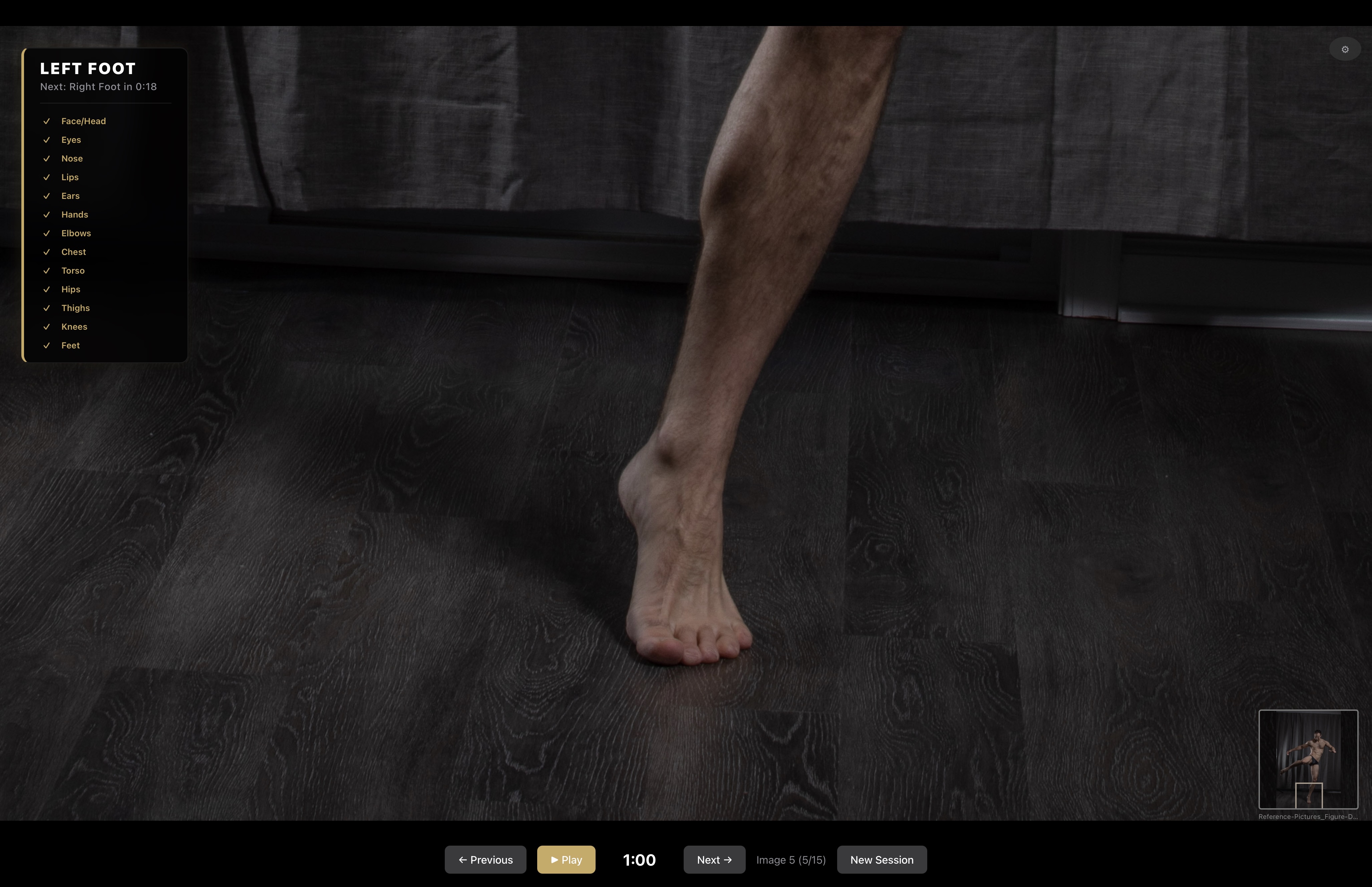 Reference Flow zooming into a detected foot for focused anatomy study.